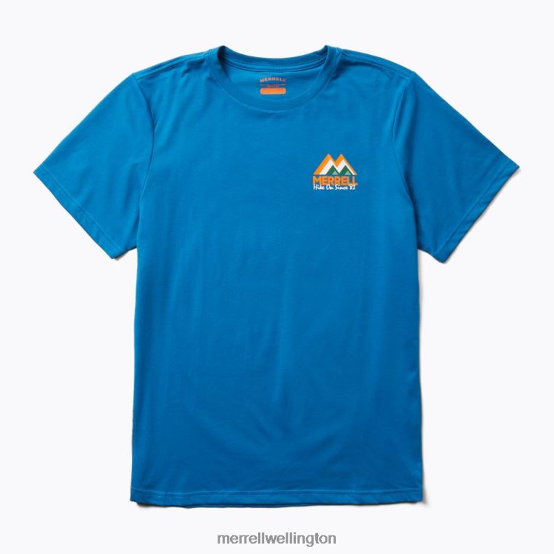 M-Mountain Tee (JMF26620-352) Merrell Men 8VV6P308 Clothes Blue - Click Image to Close