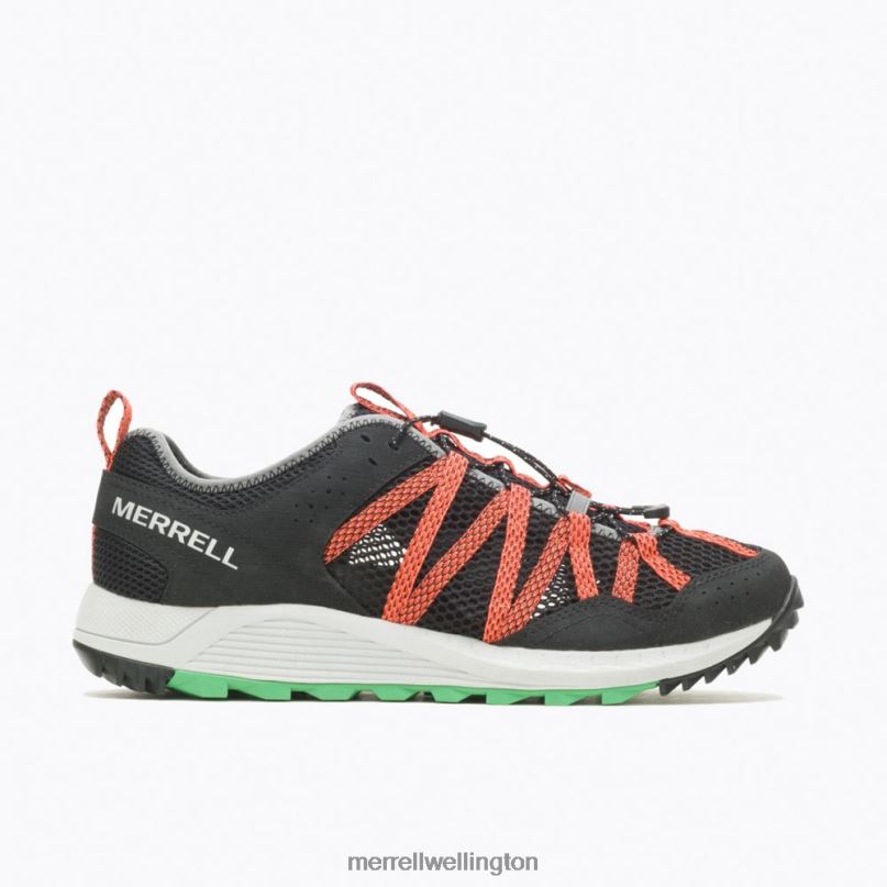 Wildwood Aerosport (J067675) Merrell Men 8VV6P698 Shoes Black/Tangerine - Click Image to Close