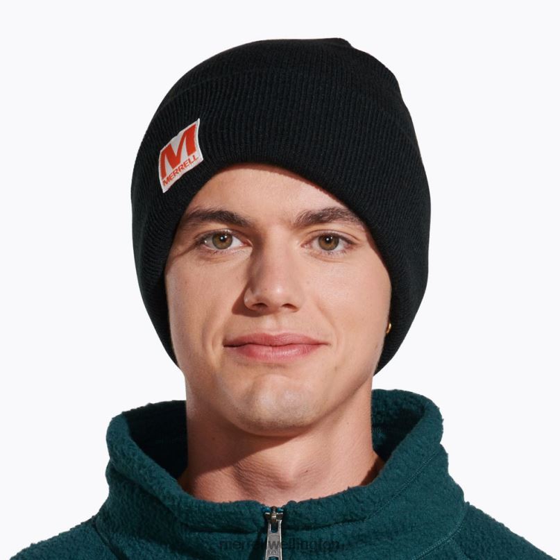 Patch Beanie (JAF26639-010) Merrell Unisex 8VV6P223 Accessories Black - Click Image to Close