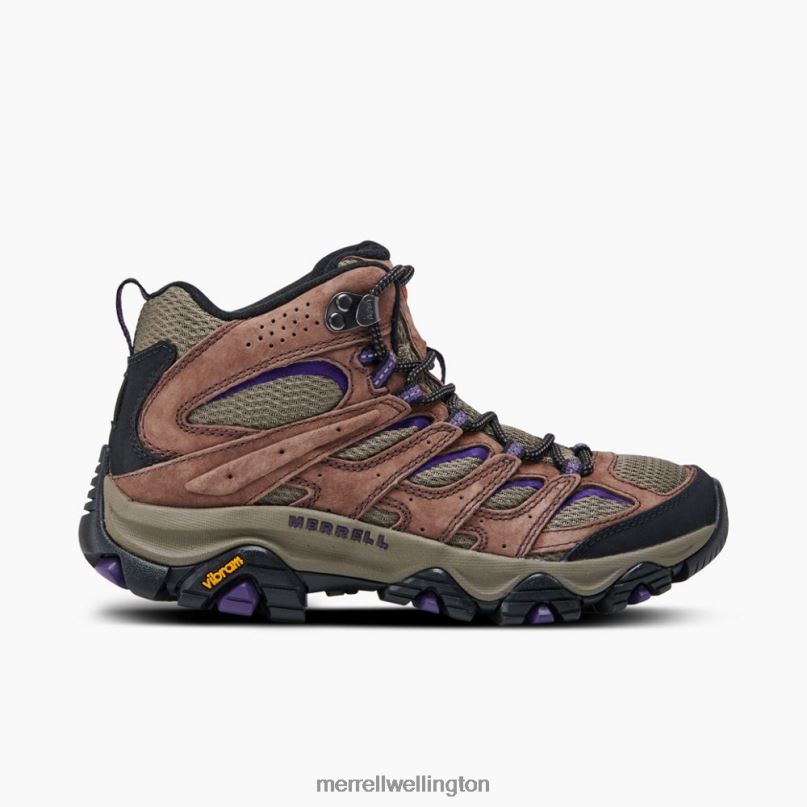 Moab 3 Mid (J035870) Merrell Women 8VV6P1036 Shoes Bracken/Purple - Click Image to Close