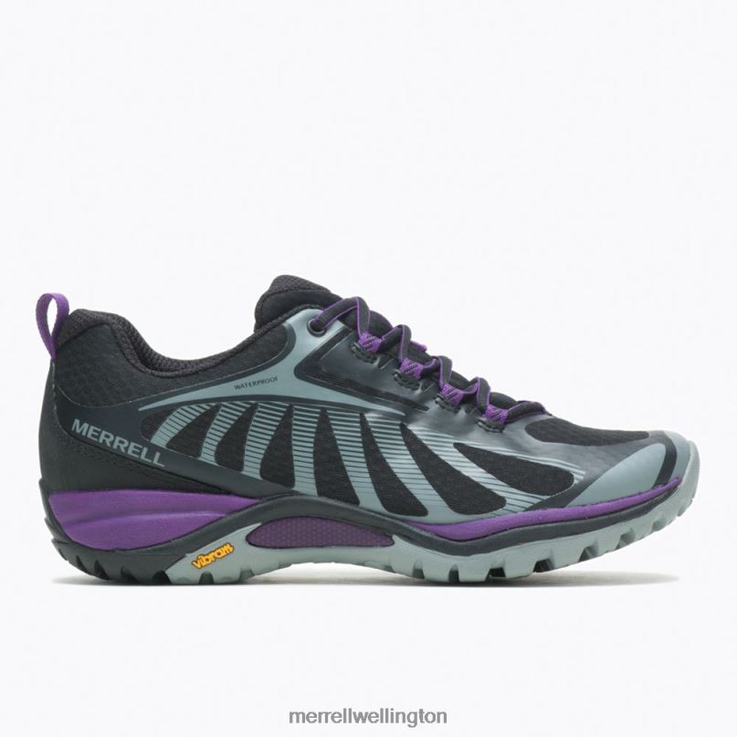 Siren Edge 3 Waterproof (J034450) Merrell Women 8VV6P1063 Shoes Black - Click Image to Close