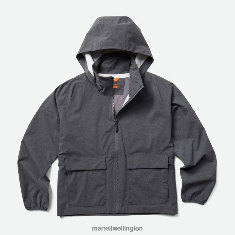 Alpine Packable Rain Shell (JWS26352-003) Merrell Women 8VV6P1183 Clothes Black Heather - Image 7