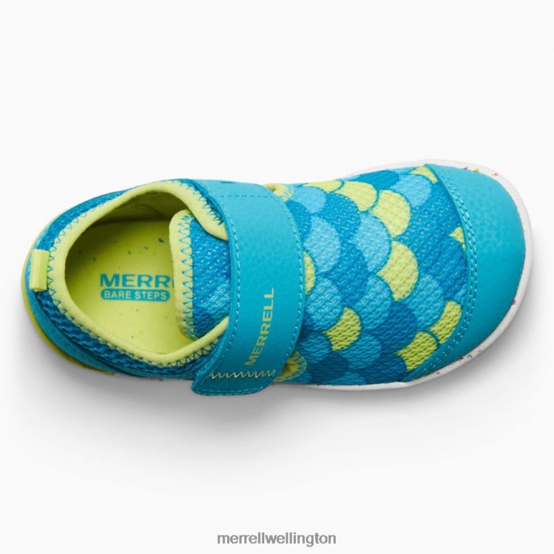 Bare Steps H2O Sneaker (ML166803) Merrell Kids 8VV6P1394 Shoes Turquoise/Lime - Image 6