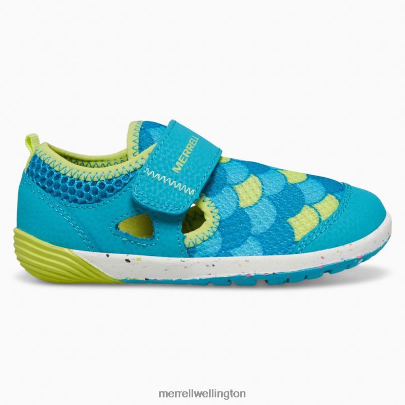 Bare Steps H2O Sneaker (ML166803) Merrell Kids 8VV6P1394 Shoes Turquoise/Lime - Image 1