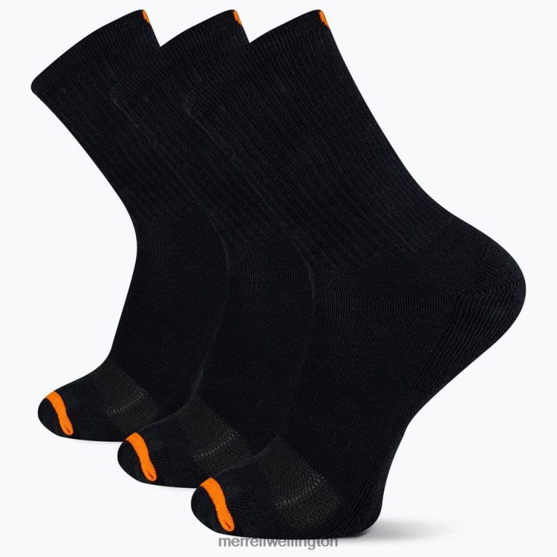 Cushioned Cotton Crew Sock 3 Pack (JSF26607-011) Merrell Unisex 8VV6P213 Accessories Black - Image 2