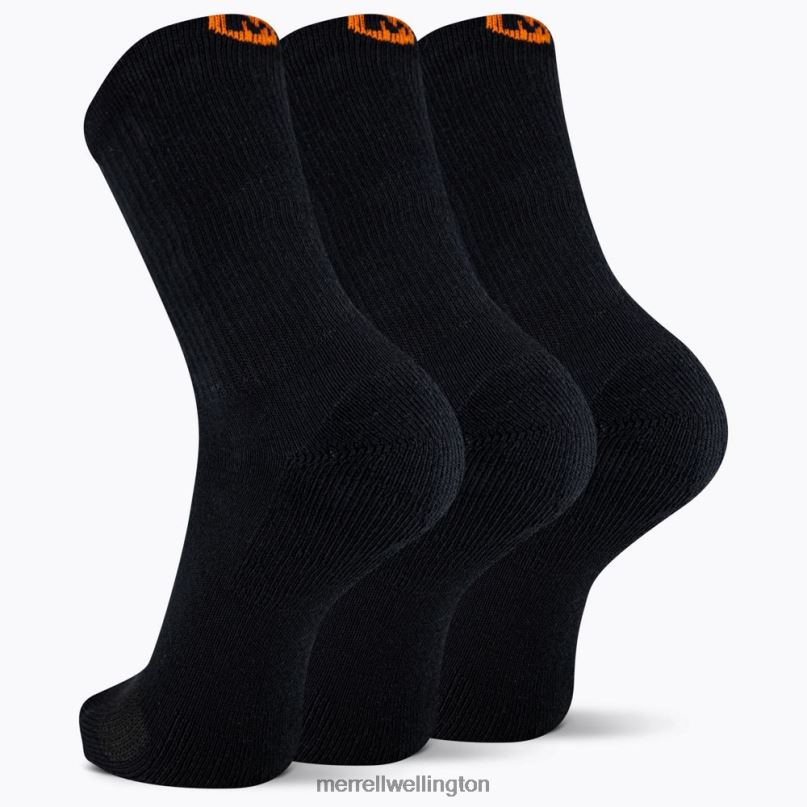 Cushioned Cotton Crew Sock 3 Pack (JSF26607-011) Merrell Unisex 8VV6P213 Accessories Black - Image 3