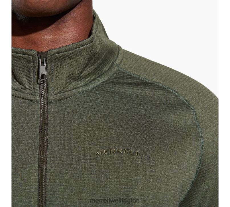 Geotex 1/4 Zip (JMS26326-327) Merrell Men 8VV6P415 Clothes Dusty Olive Heather - Image 4
