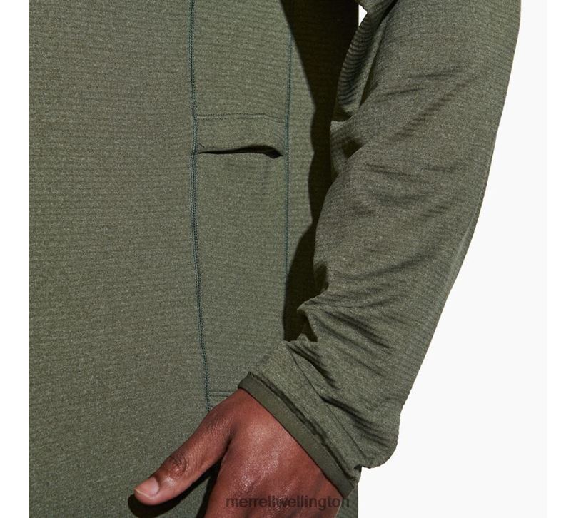 Geotex 1/4 Zip (JMS26326-327) Merrell Men 8VV6P415 Clothes Dusty Olive Heather - Image 5