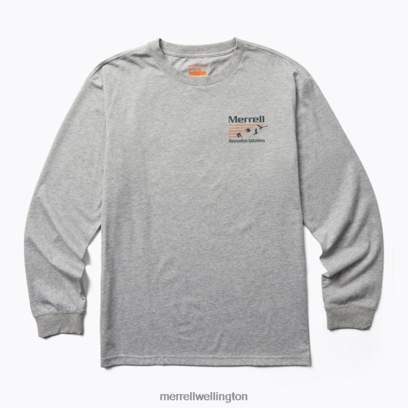 Great Outdoors Long Sleeve Tee (JMF26624-050) Merrell Men 8VV6P561 Clothes Grey Heather - Image 2