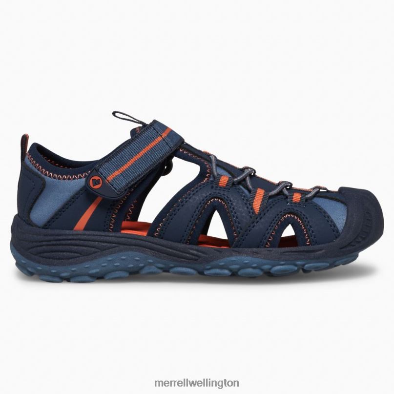 Hydro 2 Sandal (MK266972) Merrell Kids 8VV6P1474 Shoes Navy/Orange - Image 2