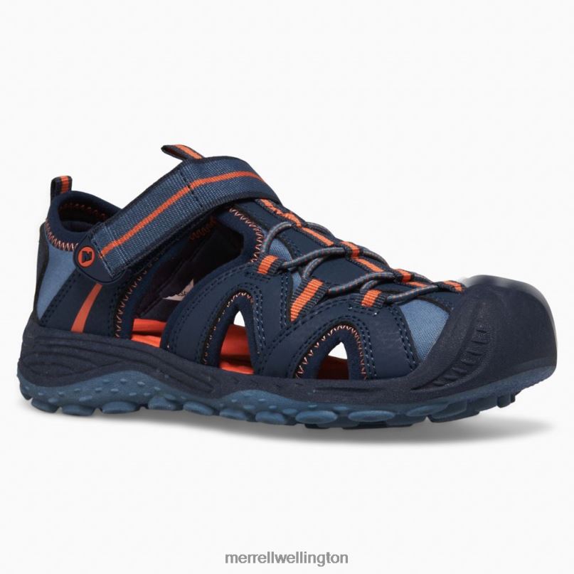 Hydro 2 Sandal (MK266972) Merrell Kids 8VV6P1474 Shoes Navy/Orange - Image 3