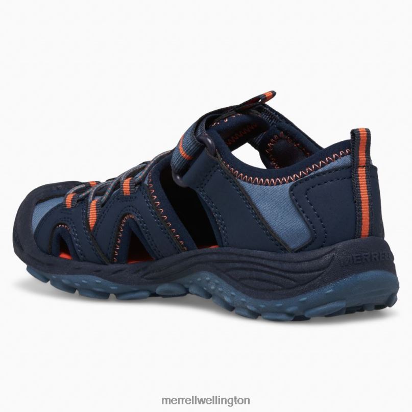 Hydro 2 Sandal (MK266972) Merrell Kids 8VV6P1474 Shoes Navy/Orange - Image 4