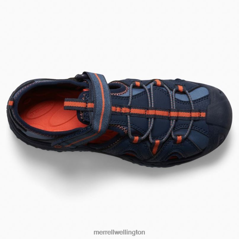 Hydro 2 Sandal (MK266972) Merrell Kids 8VV6P1474 Shoes Navy/Orange - Image 6