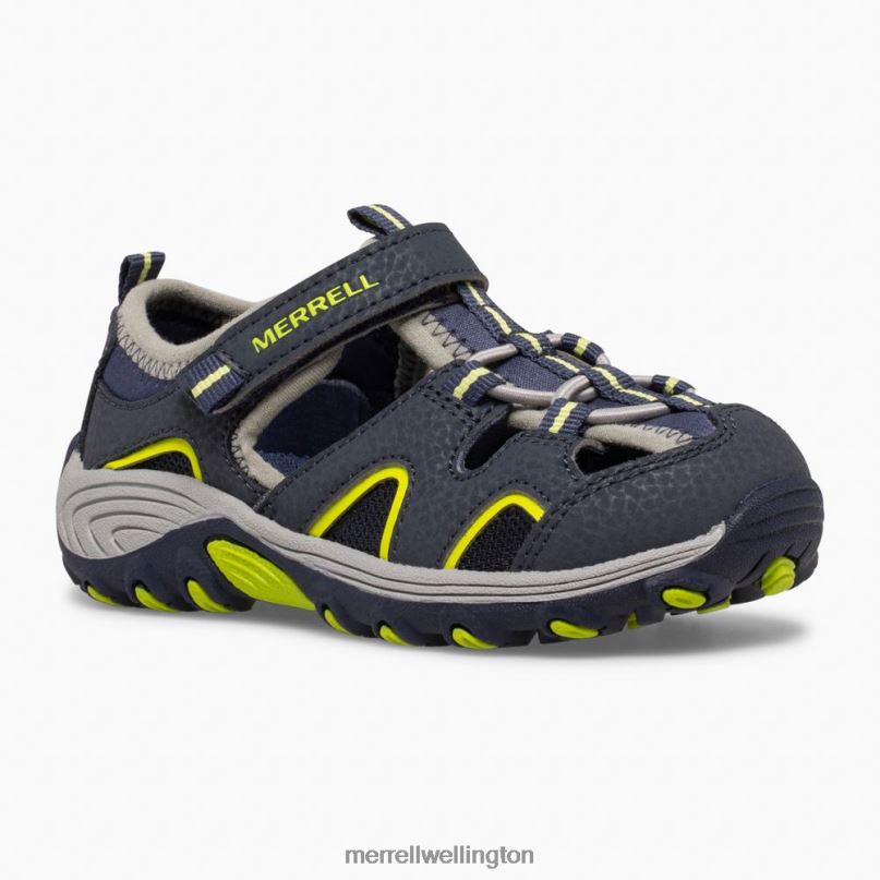 Hydro H2O Hiker Jr Sandal (ML265932) Merrell Kids 8VV6P1406 Shoes Navy/Lime - Image 3