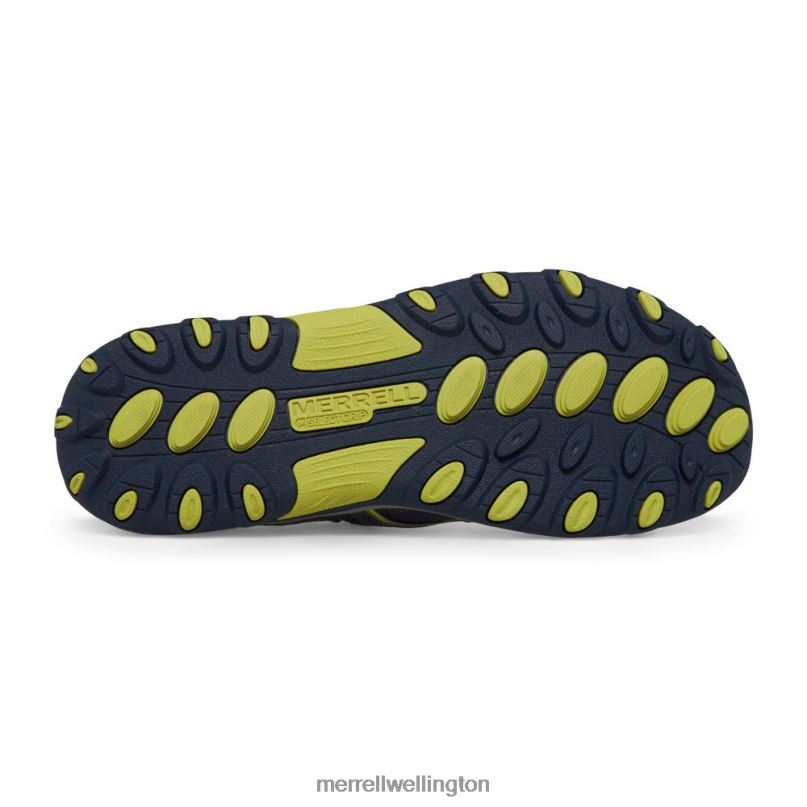 Hydro H2O Hiker Sandal (MK262163) Merrell Kids 8VV6P1412 Shoes Navy/Lime - Image 4
