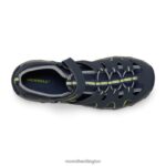 Hydro H2O Hiker Sandal (MK262163) Merrell Kids 8VV6P1412 Shoes Navy/Lime - Image 5