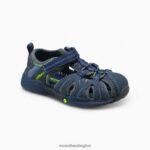 Hydro Jr. Sandal (MT53375) Merrell Kids 8VV6P1407 Shoes Navy / Green - Image 3