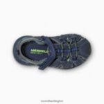 Hydro Jr. Sandal (MT53375) Merrell Kids 8VV6P1407 Shoes Navy / Green - Image 5