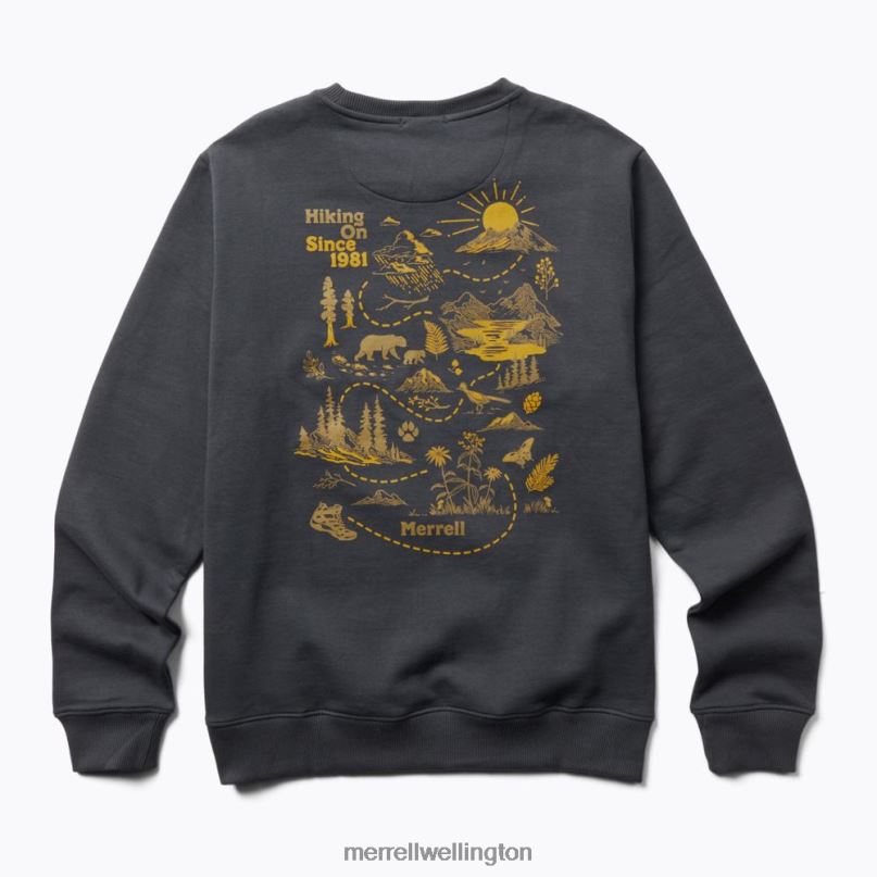 Life's An Adventure Crew Neck Fleece (JMF26623-425) Merrell Men 8VV6P697 Clothes India Ink - Image 3