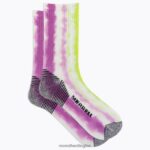 Moab 360 Print Painted Stripes Crew Sock (JSS27003-652) Merrell Unisex 8VV6P304 Accessories Pink Multi - Image 4