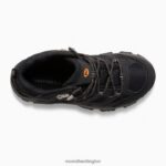 Moab 3 Mid Waterproof Boot (MK265702) Merrell Kids 8VV6P1431 Shoes Black - Image 5