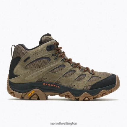 Moab 3 Mid Waterproof Wide Width (J036549W) Merrell Men 8VV6P218 Shoes Olive/Gum