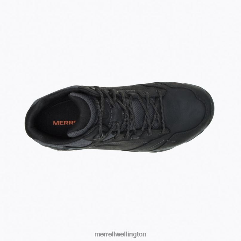 Moab Adventure Mid Waterproof Wide Width (J91815W) Merrell Men 8VV6P327 Shoes Black - Image 4
