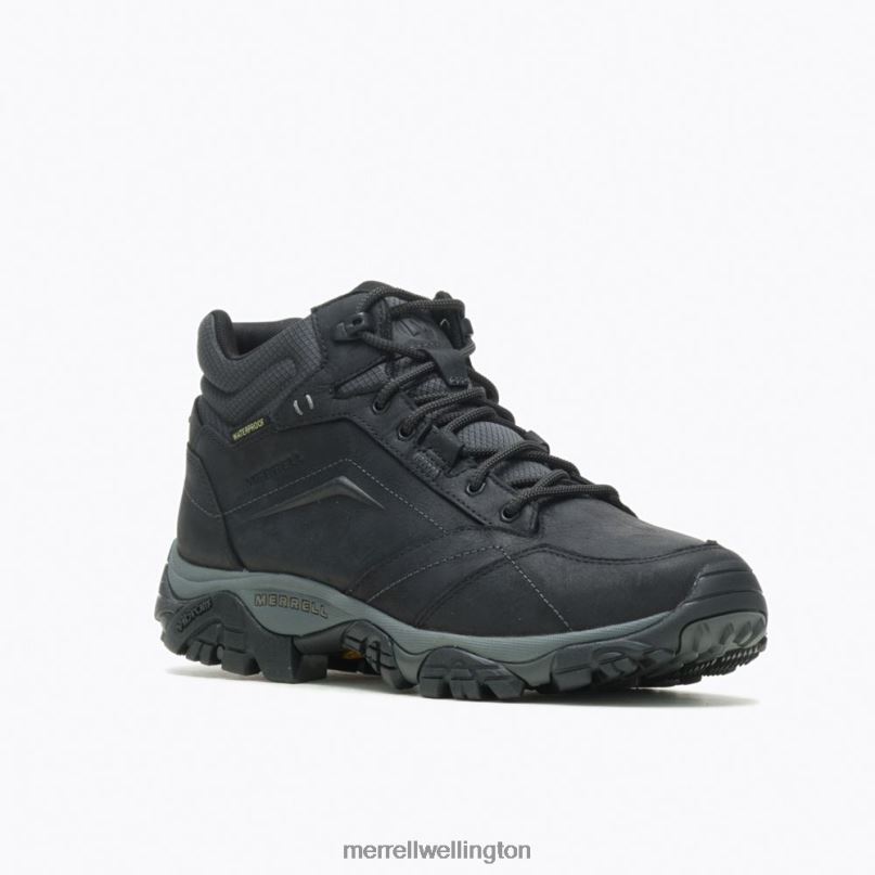 Moab Adventure Mid Waterproof Wide Width (J91815W) Merrell Men 8VV6P327 Shoes Black - Image 5
