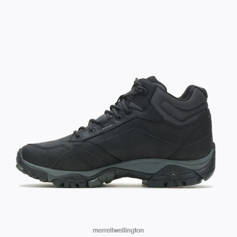 Moab Adventure Mid Waterproof Wide Width (J91815W) Merrell Men 8VV6P327 Shoes Black - Image 6