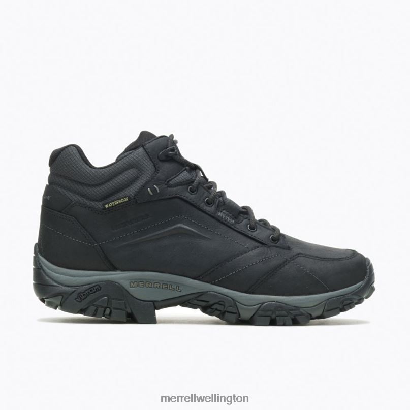 Moab Adventure Mid Waterproof Wide Width (J91815W) Merrell Men 8VV6P327 Shoes Black - Image 1