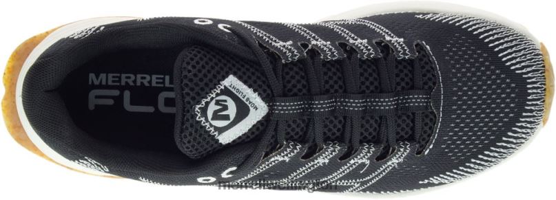 Moab Flight Eco Dye Wide Width (J067092W) Merrell Women 8VV6P674 Shoes Black/White - Image 4