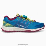 Moab Flight Low A/C (MK167108) Merrell Kids 8VV6P1389 Shoes Teal/Lime/Fuchsia - Image 2