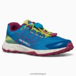 Moab Flight Low A/C (MK167108) Merrell Kids 8VV6P1389 Shoes Teal/Lime/Fuchsia - Image 3