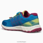 Moab Flight Low A/C (MK167108) Merrell Kids 8VV6P1389 Shoes Teal/Lime/Fuchsia - Image 4