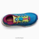 Moab Flight Low A/C (MK167108) Merrell Kids 8VV6P1389 Shoes Teal/Lime/Fuchsia - Image 6