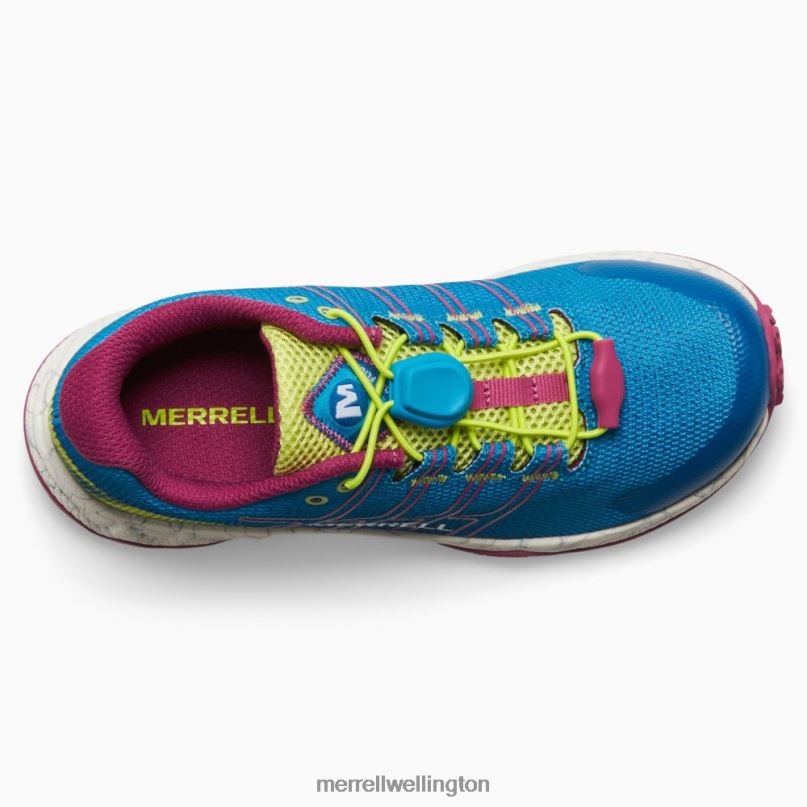 Moab Flight Low A/C (MK167108) Merrell Kids 8VV6P1389 Shoes Teal/Lime/Fuchsia - Image 6