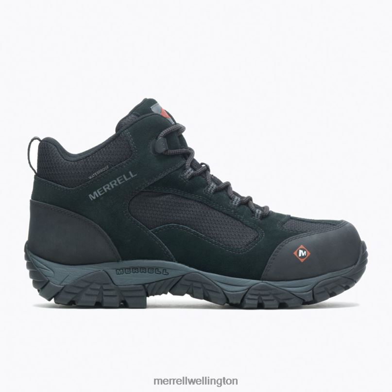 Moab Onset Mid Waterproof Comp Toe Work Boot (J099509) Merrell Men 8VV6P433 Shoes Black - Image 1