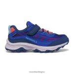 Moab Speed Low A/C Waterproof (MK166989) Merrell Kids 8VV6P1364 Shoes Blue/Berry/Turq - Image 2