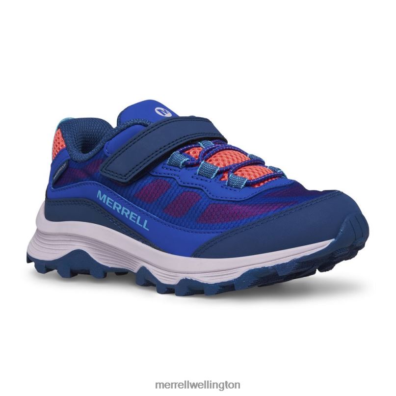Moab Speed Low A/C Waterproof (MK166989) Merrell Kids 8VV6P1364 Shoes Blue/Berry/Turq - Image 3