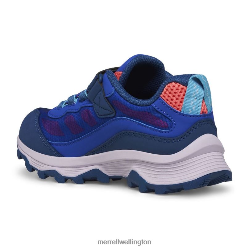 Moab Speed Low A/C Waterproof (MK166989) Merrell Kids 8VV6P1364 Shoes Blue/Berry/Turq - Image 4