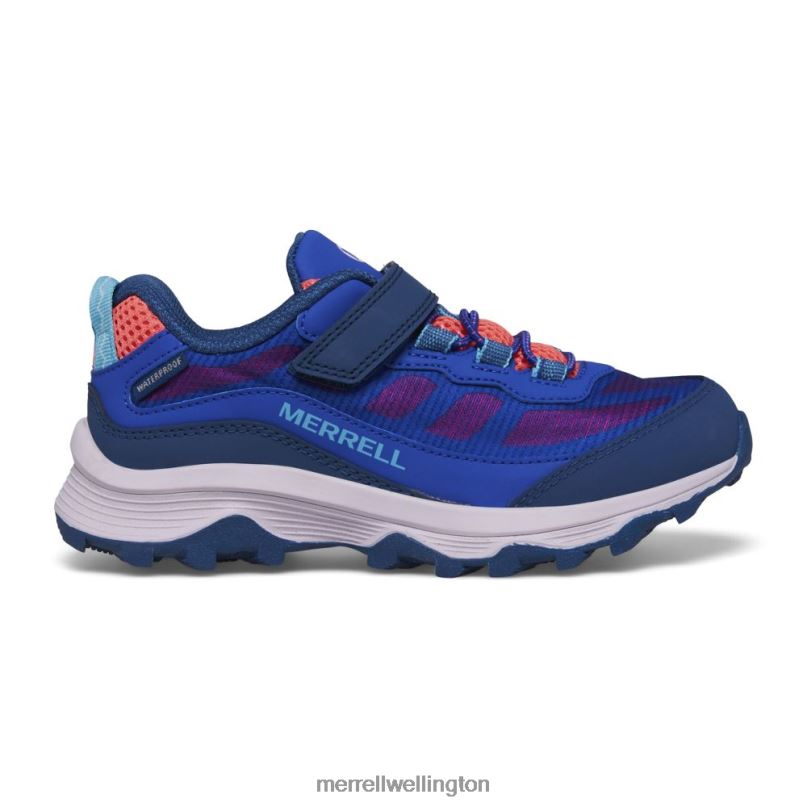 Moab Speed Low A/C Waterproof (MK166989) Merrell Kids 8VV6P1364 Shoes Blue/Berry/Turq - Image 1