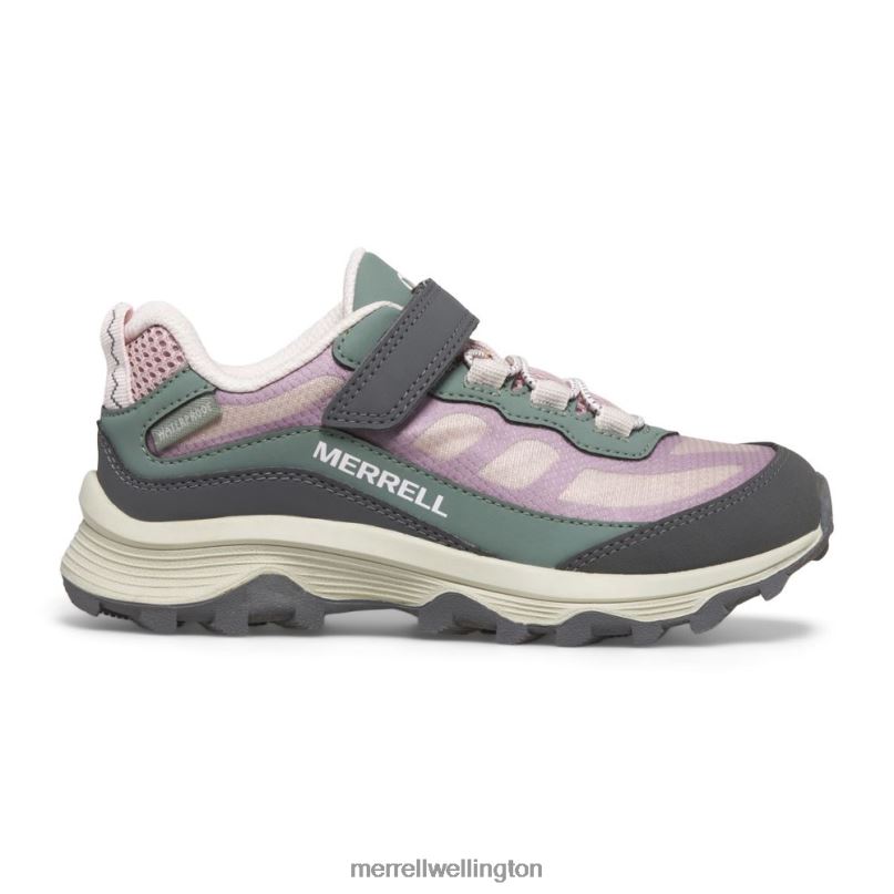 Moab Speed Low A/C Waterproof (MK167235) Merrell Kids 8VV6P1361 Shoes Dusty Pink/Olive - Image 2