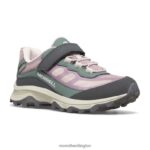 Moab Speed Low A/C Waterproof (MK167235) Merrell Kids 8VV6P1361 Shoes Dusty Pink/Olive - Image 3