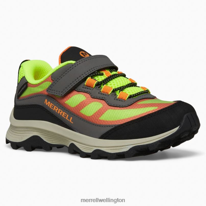 Moab Speed Low A/C Waterproof (MK266774) Merrell Kids 8VV6P1366 Shoes Grey/Hi Viz/Orange - Image 3