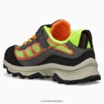 Moab Speed Low A/C Waterproof (MK266774) Merrell Kids 8VV6P1366 Shoes Grey/Hi Viz/Orange - Image 4