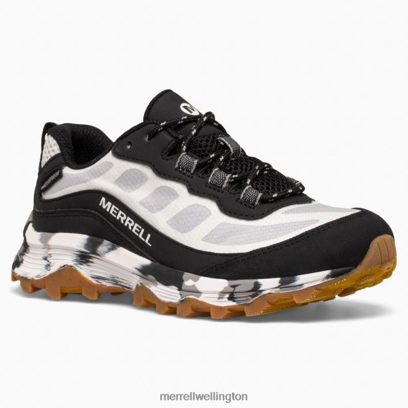 Moab Speed Low Waterproof (MK266260) Merrell Kids 8VV6P1373 Shoes Black/White - Image 3
