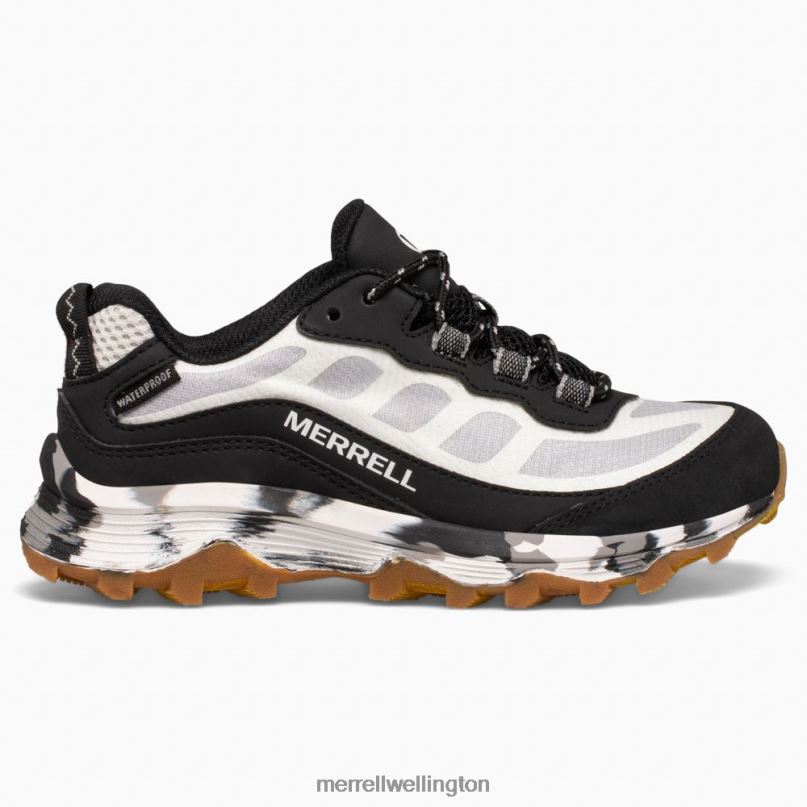Moab Speed Low Waterproof (MK266260) Merrell Kids 8VV6P1373 Shoes Black/White - Image 1