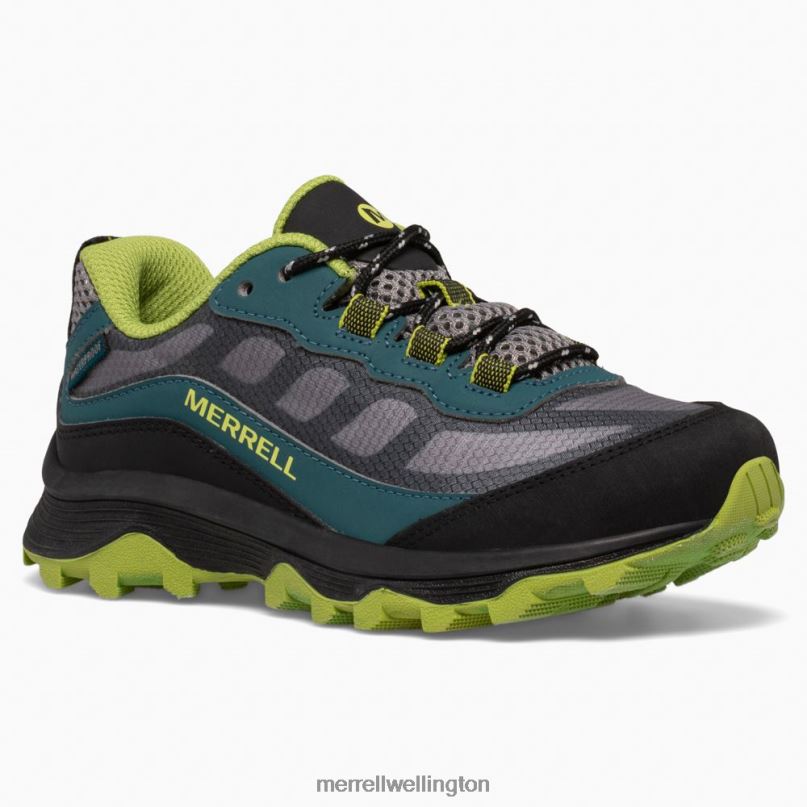 Moab Speed Low Waterproof (MK266264) Merrell Kids 8VV6P1370 Shoes Deep Green/Black - Image 3