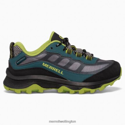 Moab Speed Low Waterproof (MK266264) Merrell Kids 8VV6P1370 Shoes Deep Green/Black