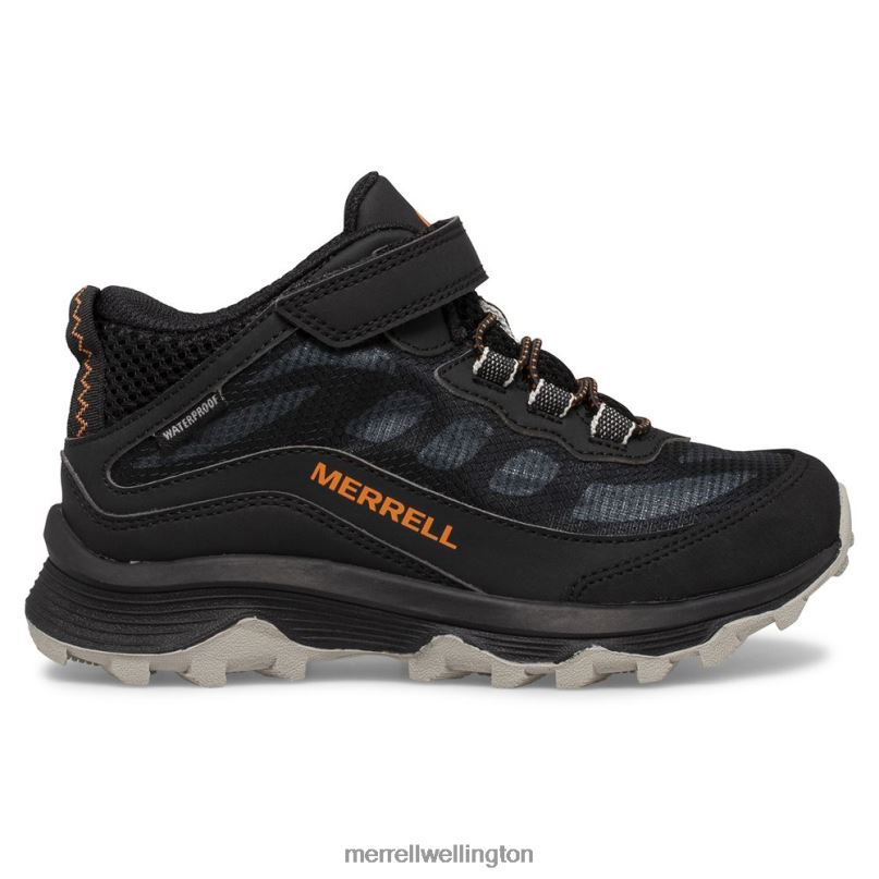Moab Speed Mid A/C Waterproof (MK265951) Merrell Kids 8VV6P1385 Shoes Black - Image 2